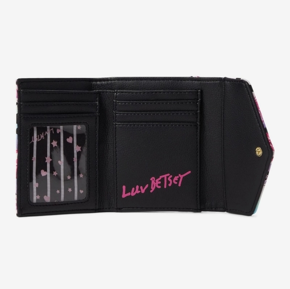 Betsey Johnson Luv Betsey Lbcash Wallet Midnight Roses Multi Color - Picture 3 of 16